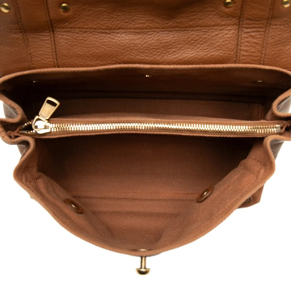 Saint Laurent Small Leather Muse Two Satchel Brown Leather Good - Model View