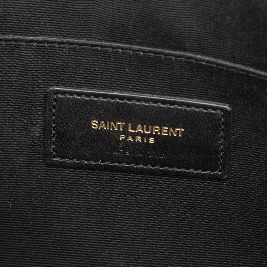 Saint Laurent Chevron Leather Monogram Document Holder Black Leather Good - Box View