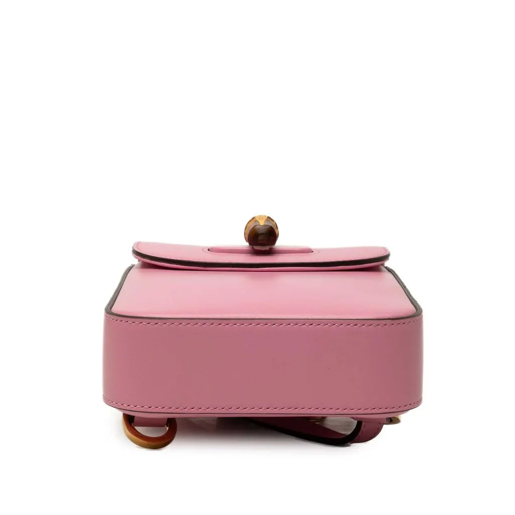 Gucci Mini Calfskin Bamboo Top Handle Bag Pink Leather Very good - Box View
