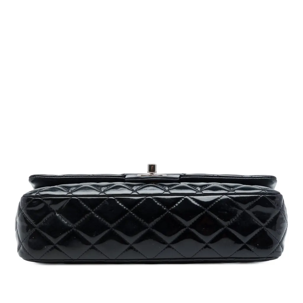 Chanel Medium Classic Patent Double Flap Black Leather Very good - Inside View