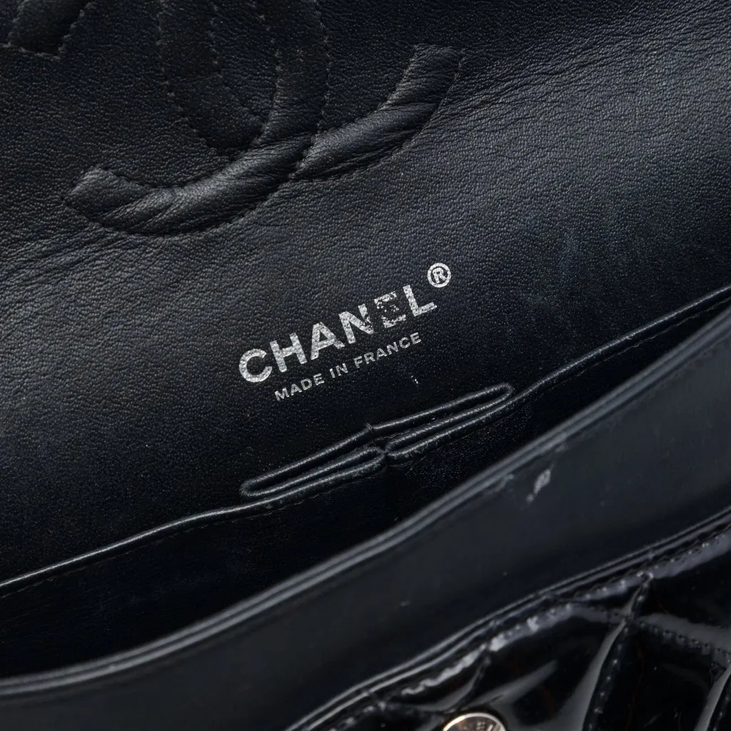 Chanel Medium Classic Patent Double Flap Black Leather Very good - Box View