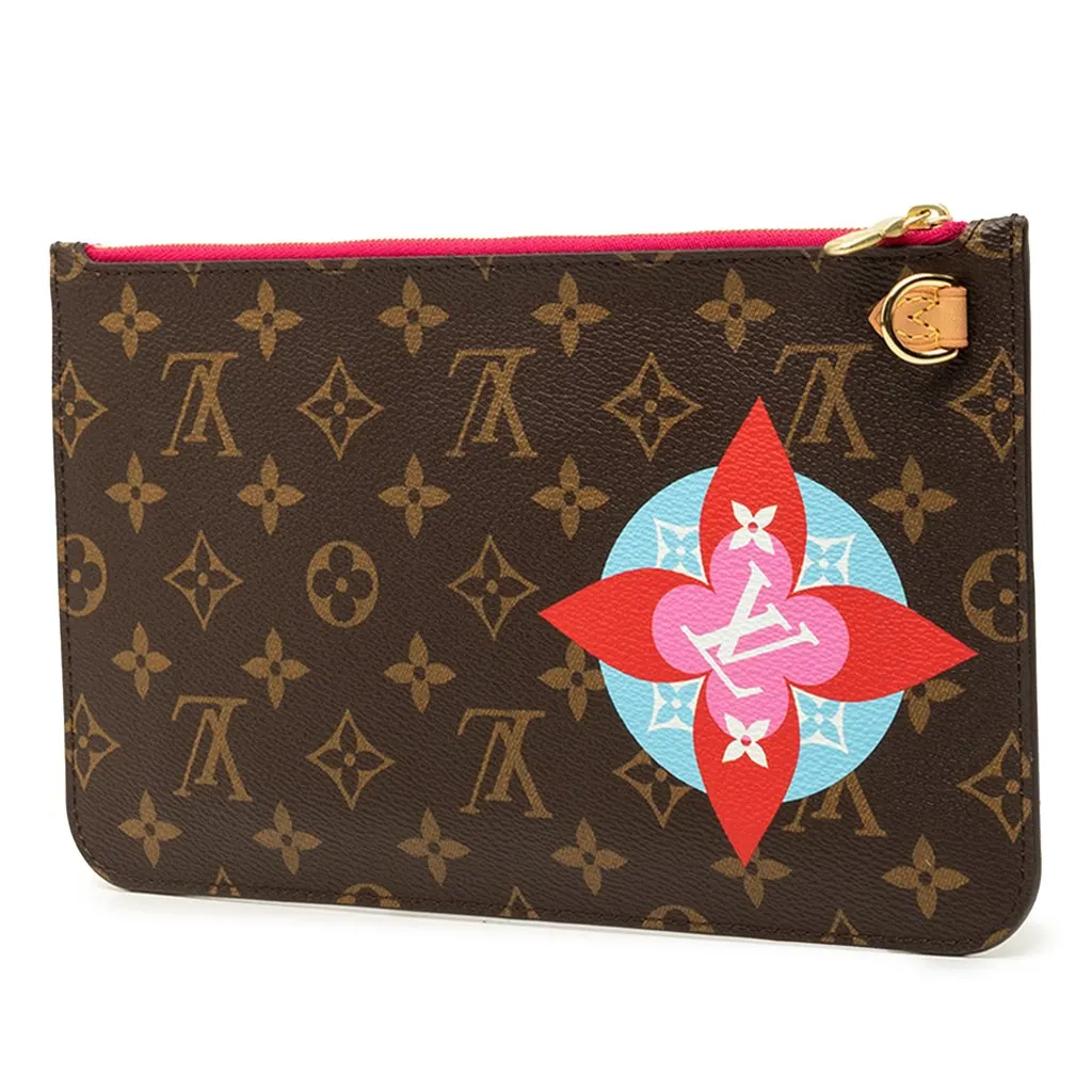 Louis Vuitton Monogram Patches Neverfull MM Pouch Brown Very good - Back View