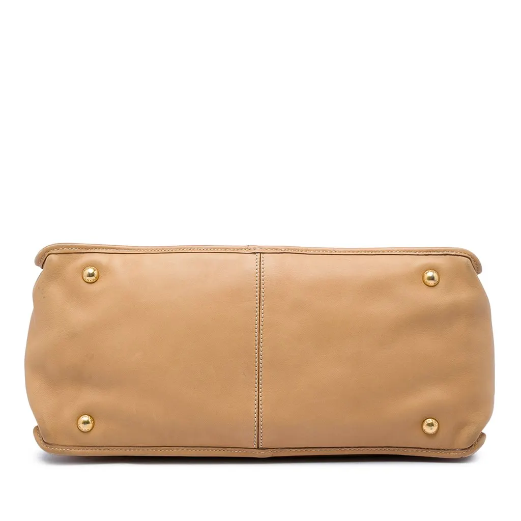 Prada Soft Calf Satchel Brown Leather Good - Inside View
