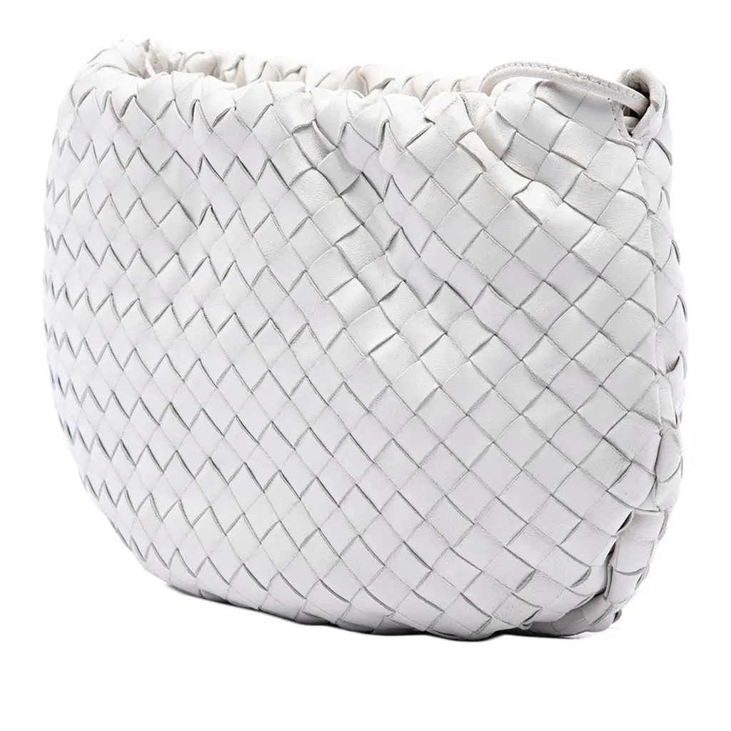 Bottega Veneta Small Nappa Intrecciato Bulb Satchel White Leather Very good - Back View