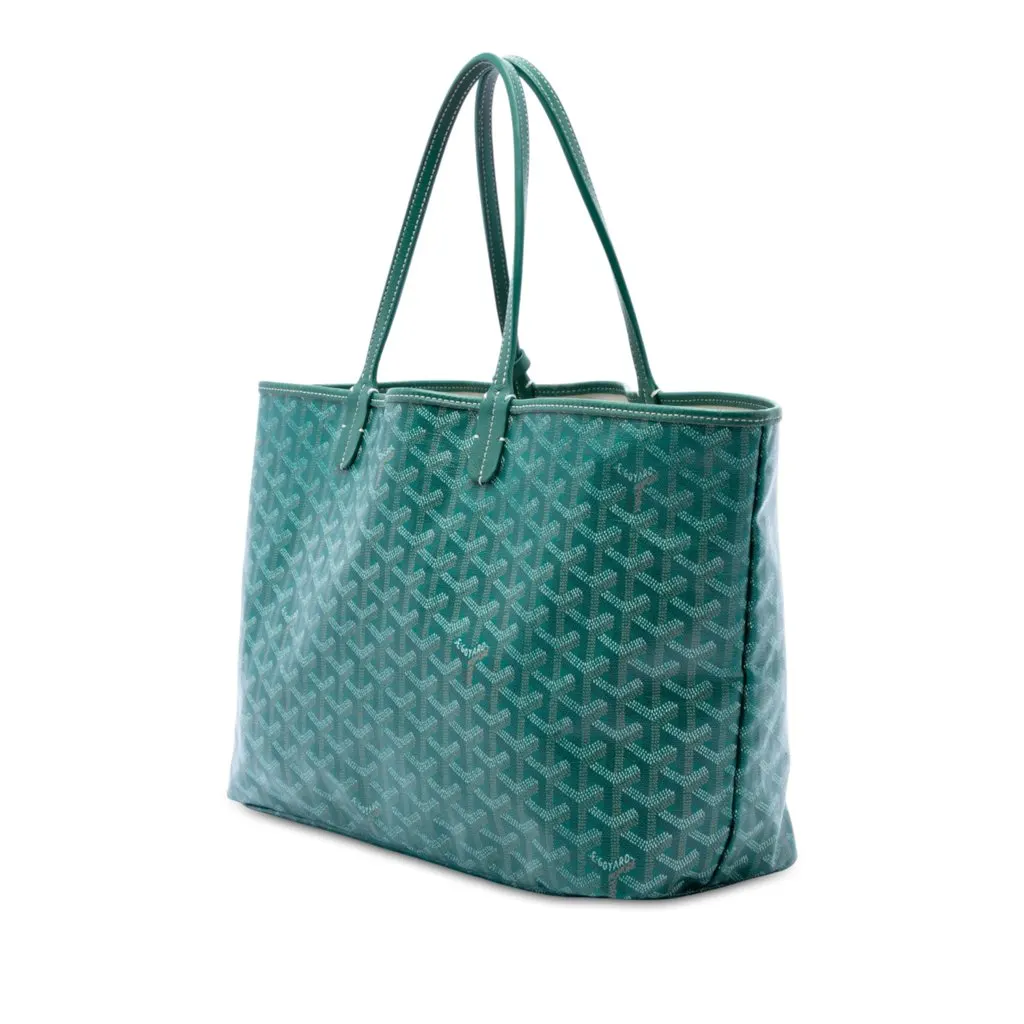 Goyard Goyardine Saint Louis PM Green Canvas Very good - Back View