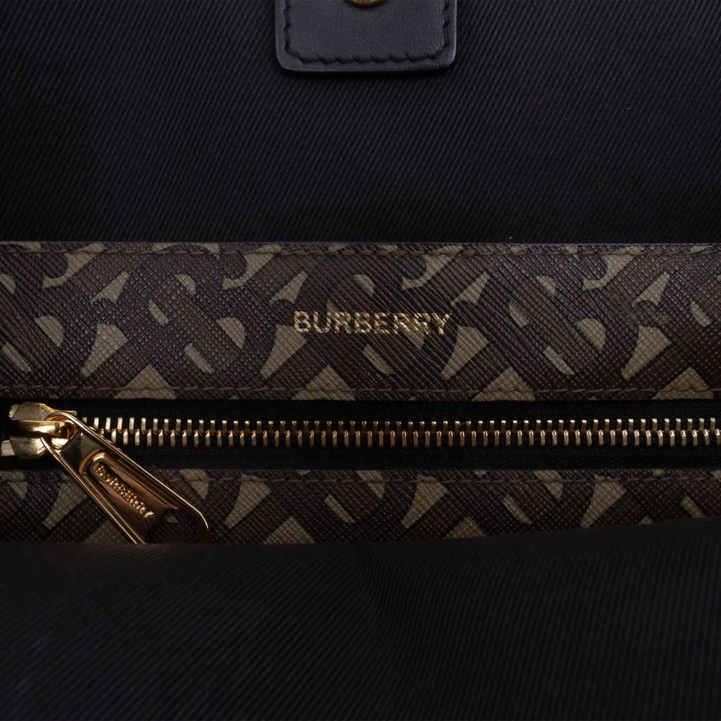 Burberry TB Monogram E Canvas Stripe Book Tote Brown Very good - Box View