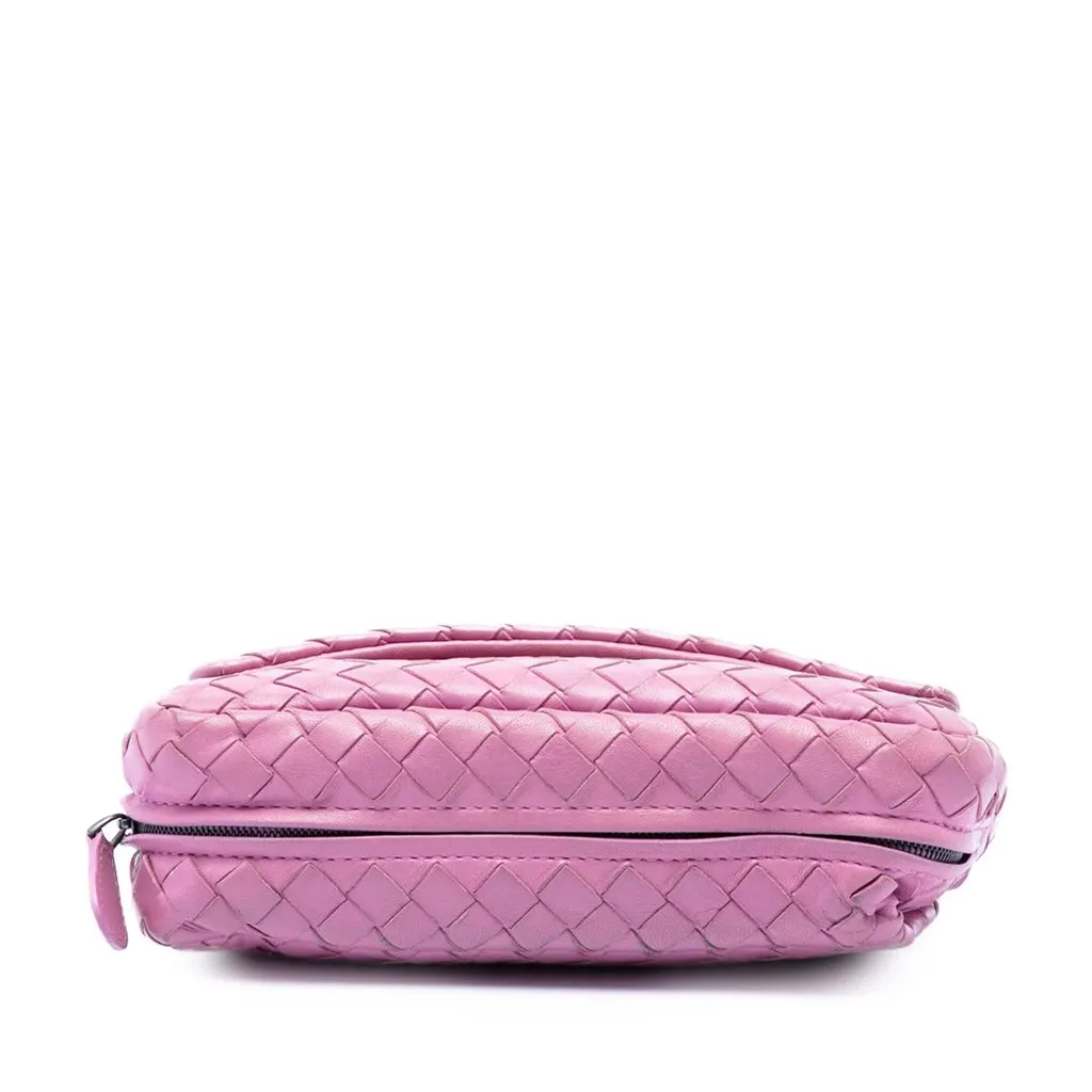 Bottega Veneta Mini Nappa Intrecciato Expandable Chain Flap Crossbody Pink Leather Very good - Inside View