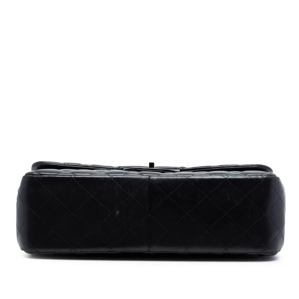 Chanel Jumbo Classic Lambskin Double Flap Black Leather Very good - Inside View