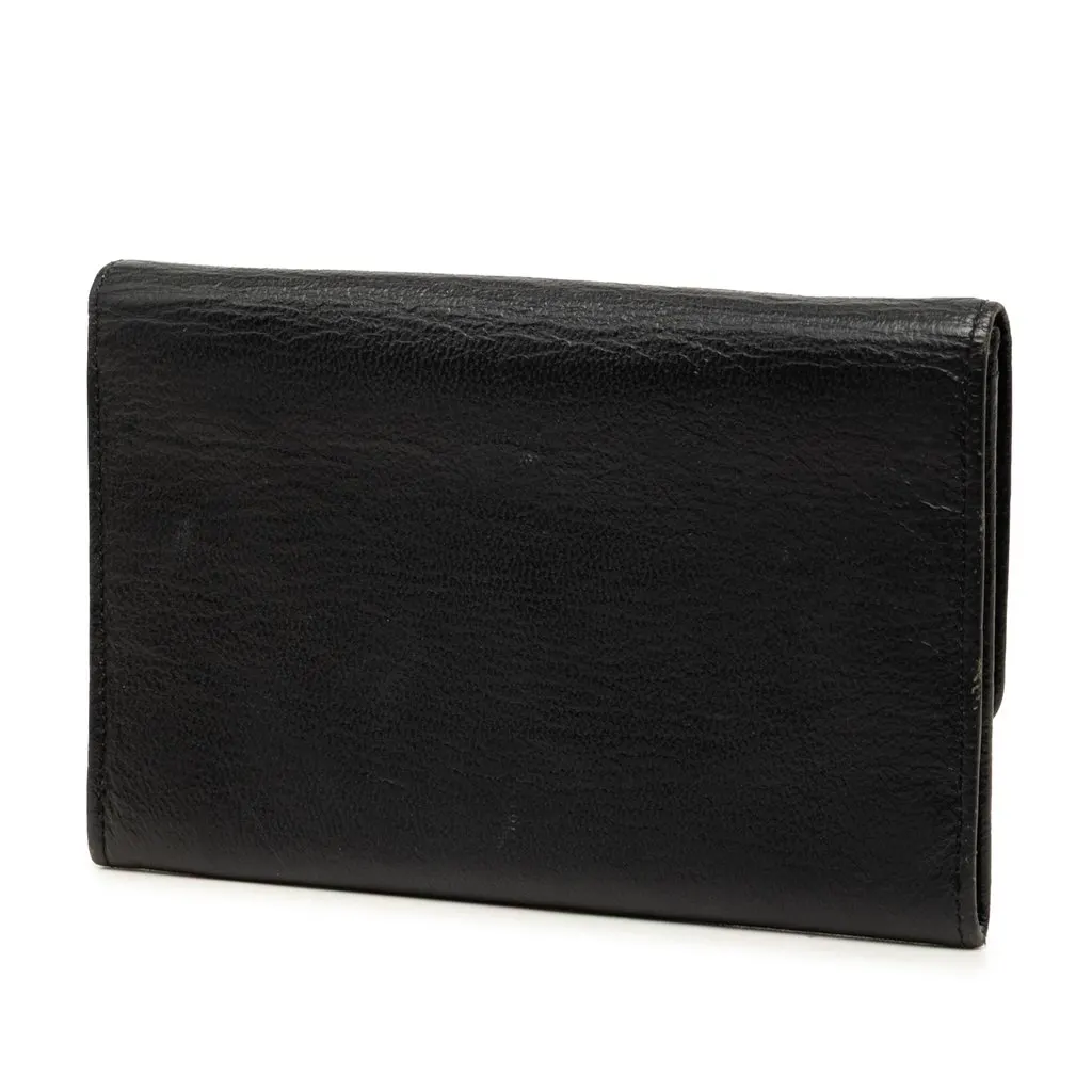 Chanel CC Calfskin Passport Cover Black Leather Very good - Back View