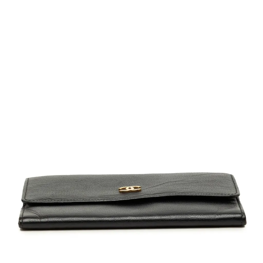 Chanel CC Calfskin Passport Cover Black Leather Very good - Inside View