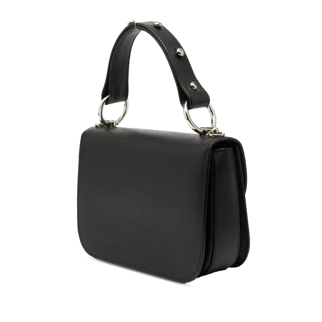 Prada Saffiano Lux Arcade Satchel Black Leather Very good - Back View