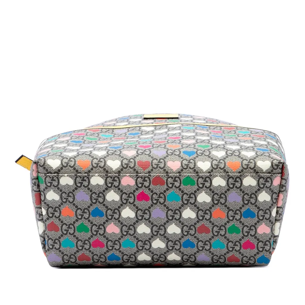 Gucci Kids GG Supreme Web Hearts Backpack Beige Very good - Inside View