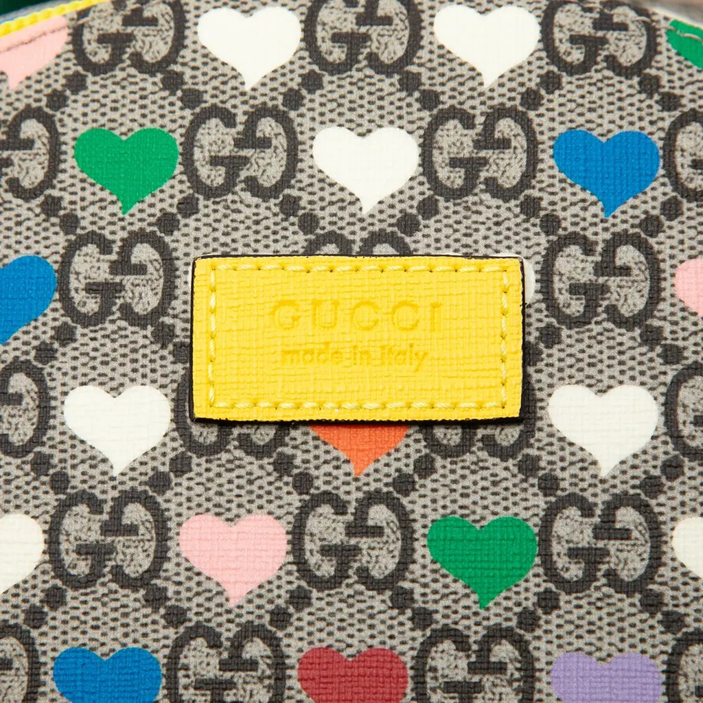 Gucci Kids GG Supreme Web Hearts Backpack Beige Very good - Box View