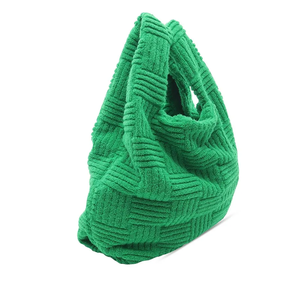 Bottega Veneta Terry Cloth Shopping Tote Green Very good - Back View