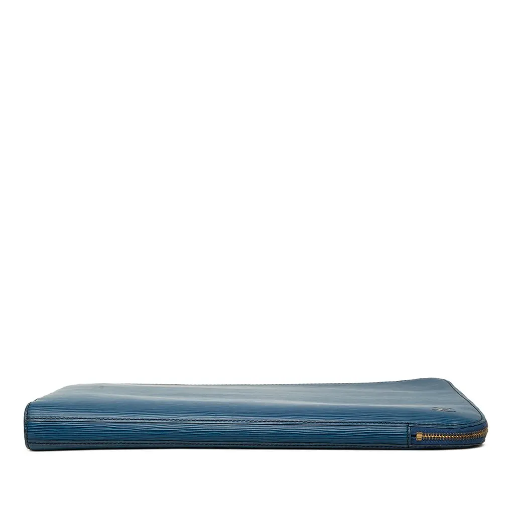 Louis Vuitton Epi Poche Documents Portfolio Blue Leather Good - Inside View