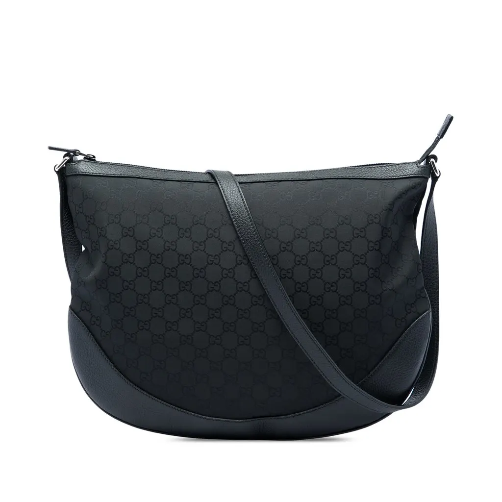 Gucci GG Nylon Crossbody Black Polyamide Good - Front View