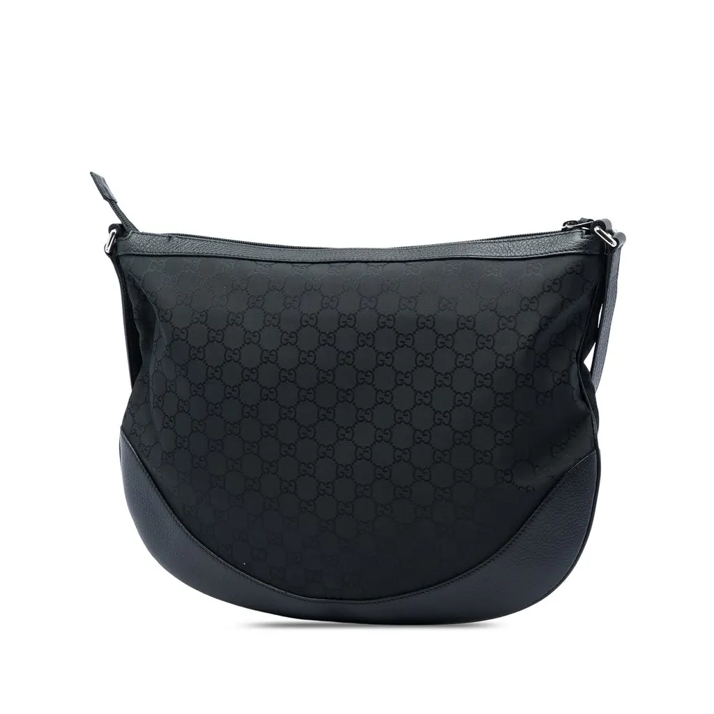 Gucci GG Nylon Crossbody Black Polyamide Good - Back View