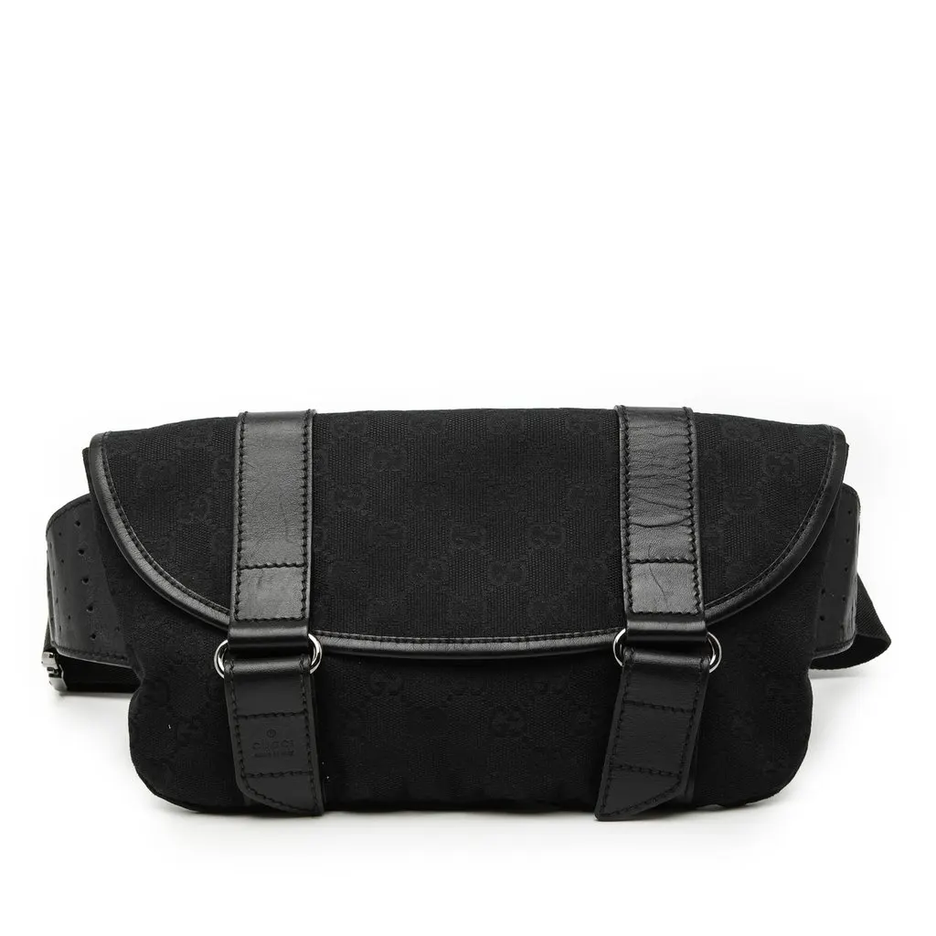 Gucci GG Canvas Belt Bag Black Very good - Front View