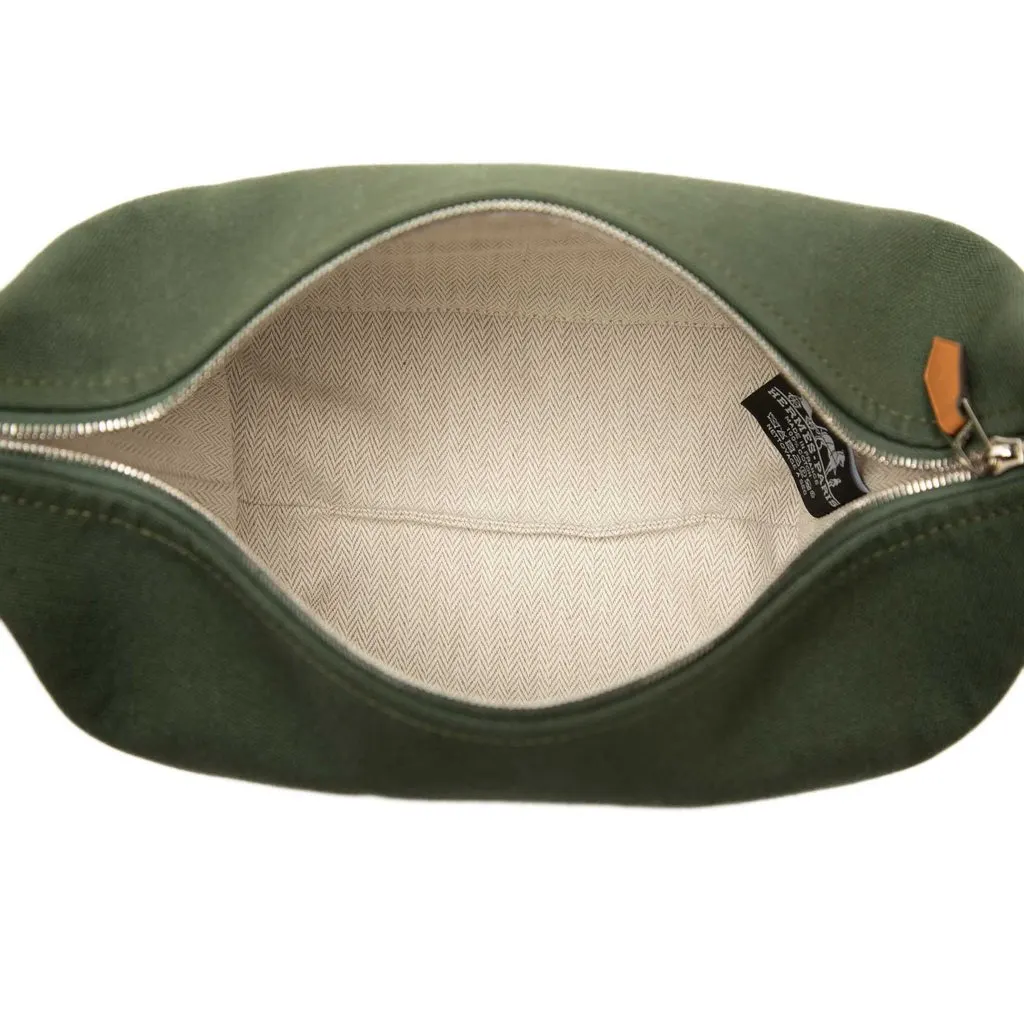 Hermès Small Toile Bride A Brac Case Green Canvas Very good - Model View