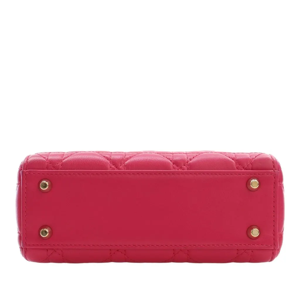 Dior Mini Lambskin Cannage Lady Dior Pink Leather Very good - Box View