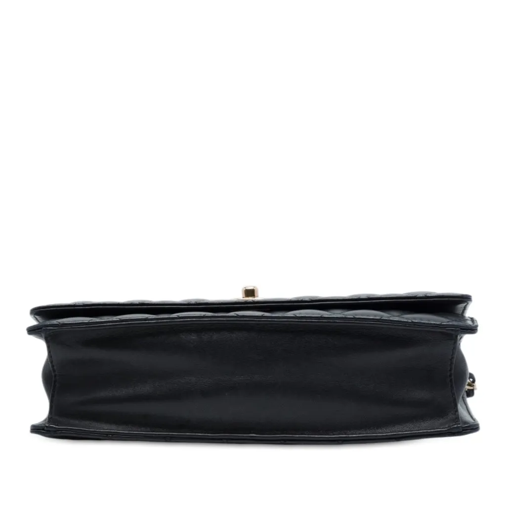 Chanel CC Quilted Lambskin Fantasy Pearl Single Flap Black Leather Very good - Inside View