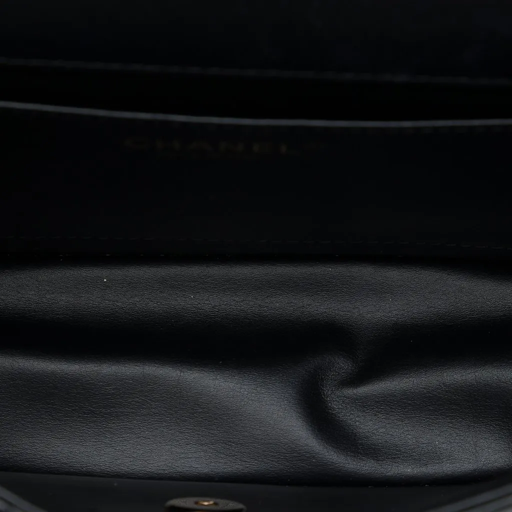 Chanel CC Quilted Lambskin Fantasy Pearl Single Flap Black Leather Very good - Model View