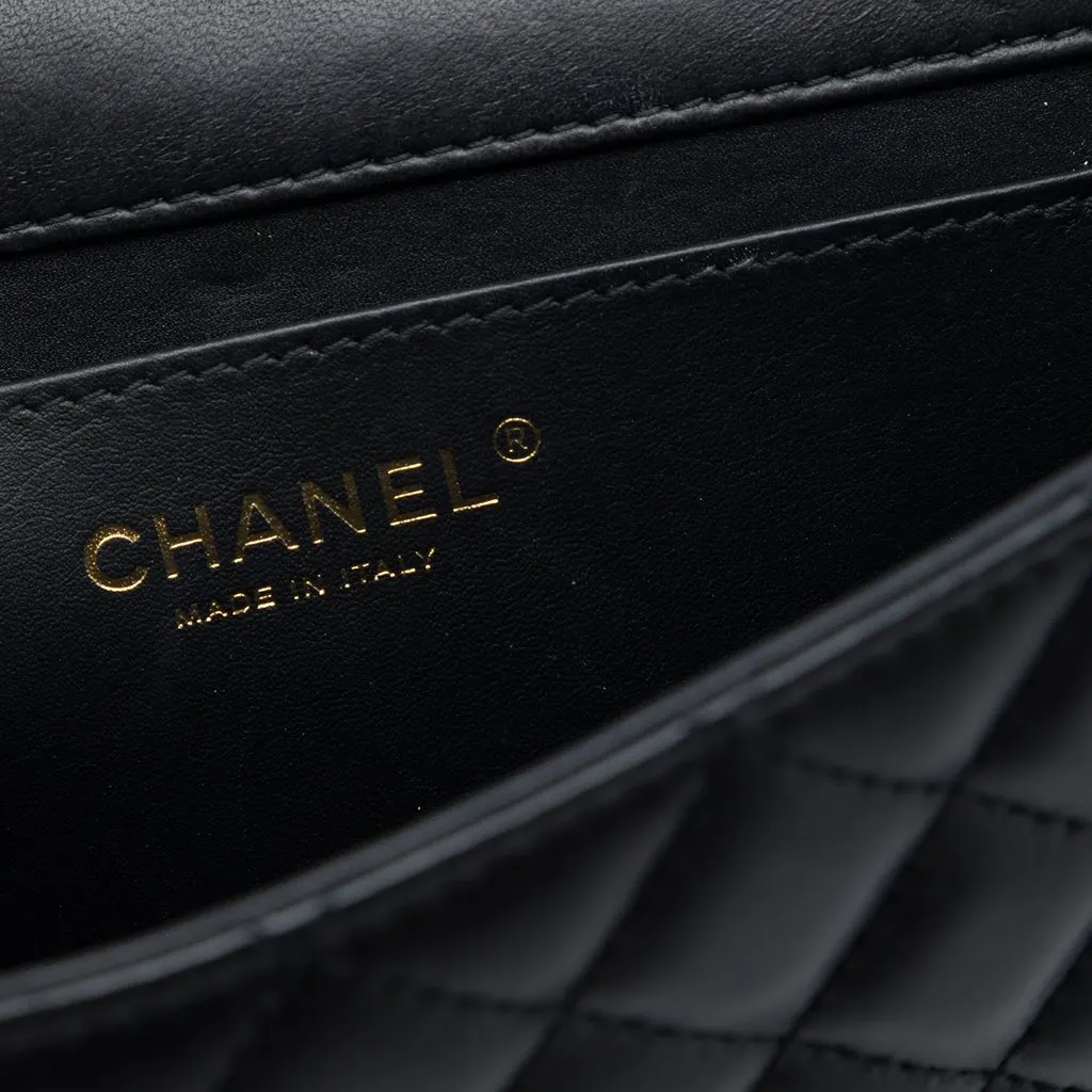 Chanel CC Quilted Lambskin Fantasy Pearl Single Flap Black Leather Very good - Box View