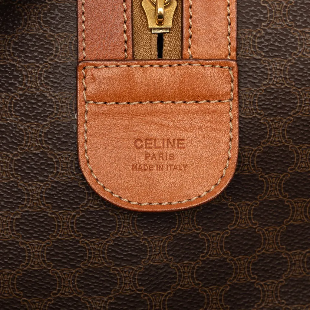 Celine Macadam Coated Canvas Travel Bag Brown Good - Box View