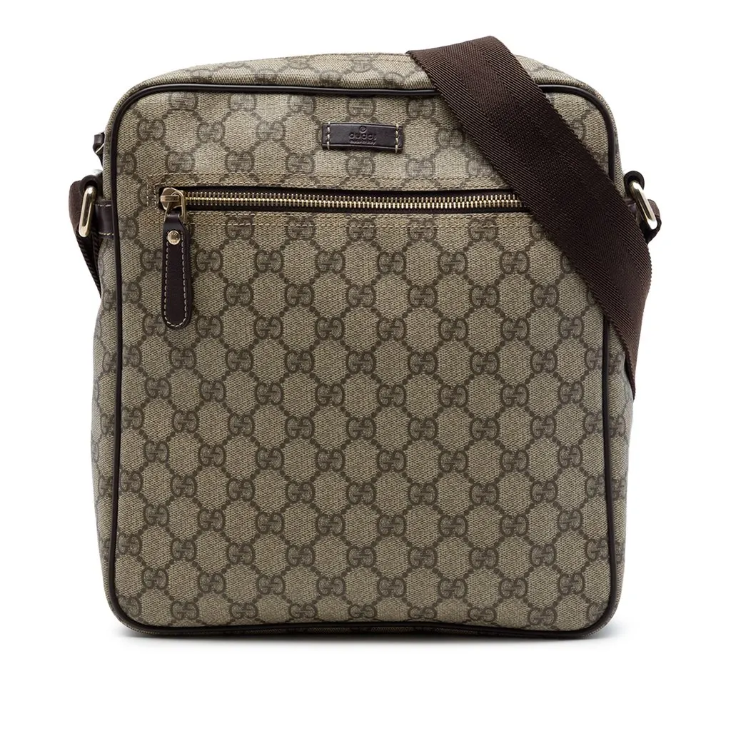 Gucci GG Supreme Crossbody Beige Canvas Very good - Front View