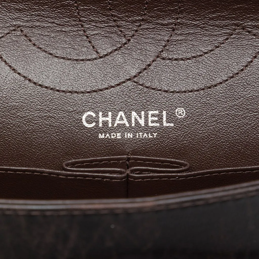 Chanel Quilted Patent Reissue 2.55 Double Flap 226 Brown Leather Good - Box View