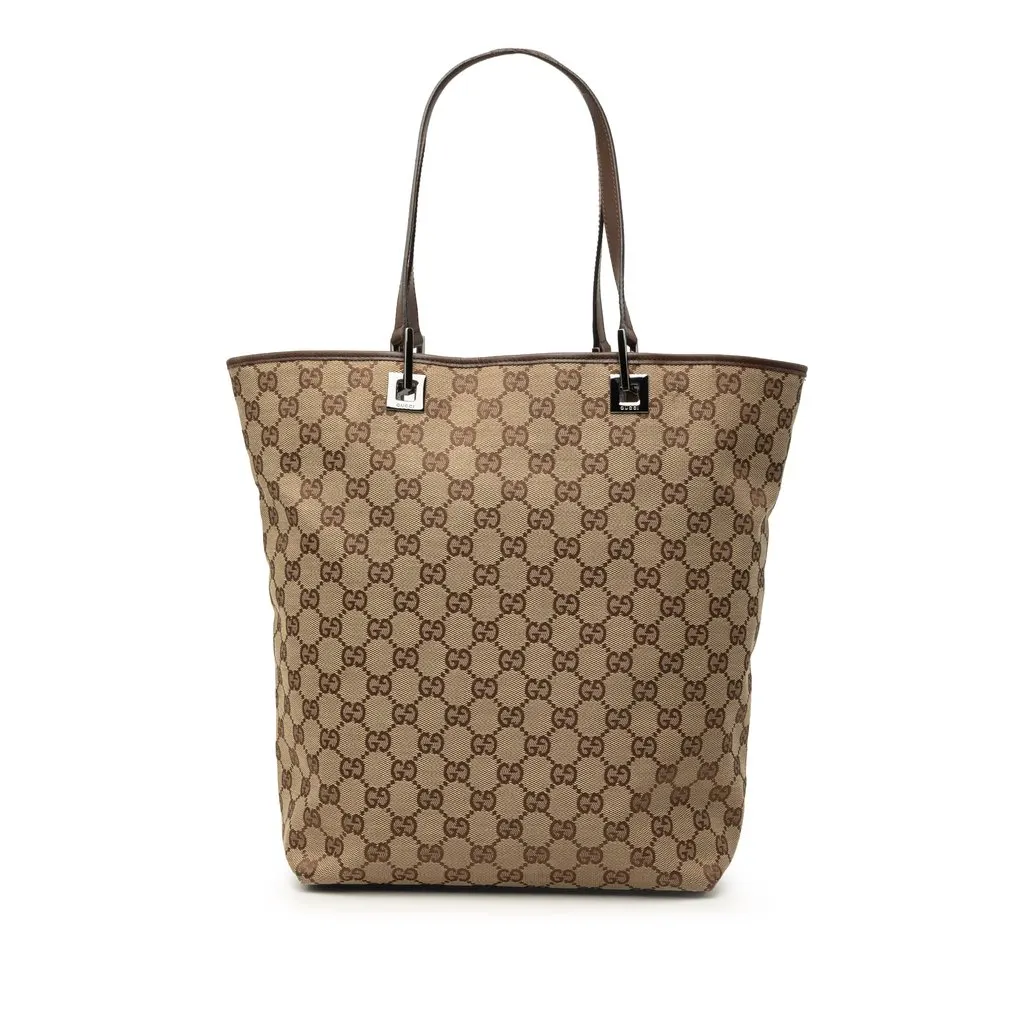 Gucci GG Canvas Tote Beige Canvas Good - Front View