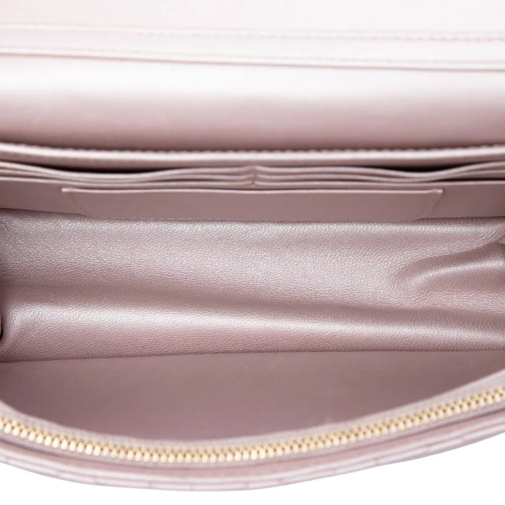 Dior Metallic Lambskin Cannage Miss Dior Promenade Crossbody Pink Leather Very good - Model View