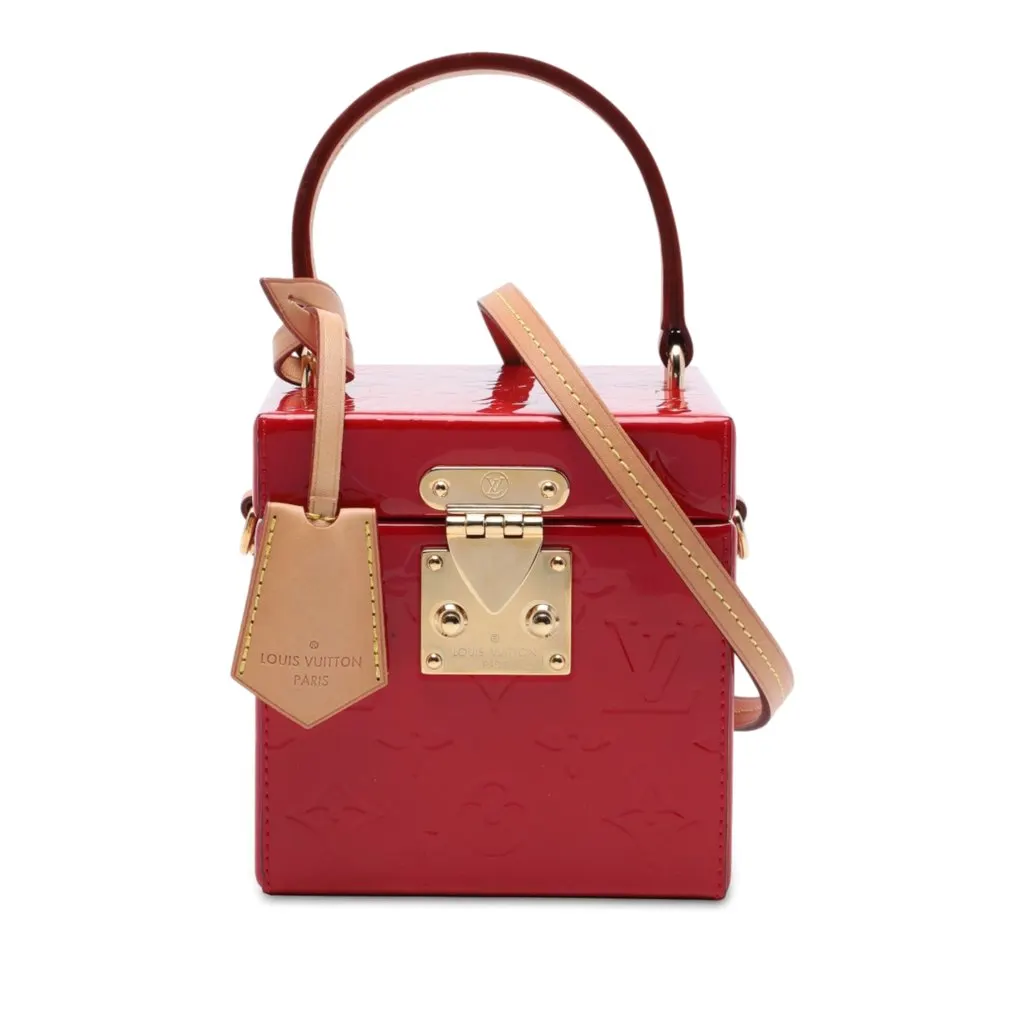 Louis Vuitton Monogram Vernis Bleecker Box Vanity Bag Red Leather Very good - Front View