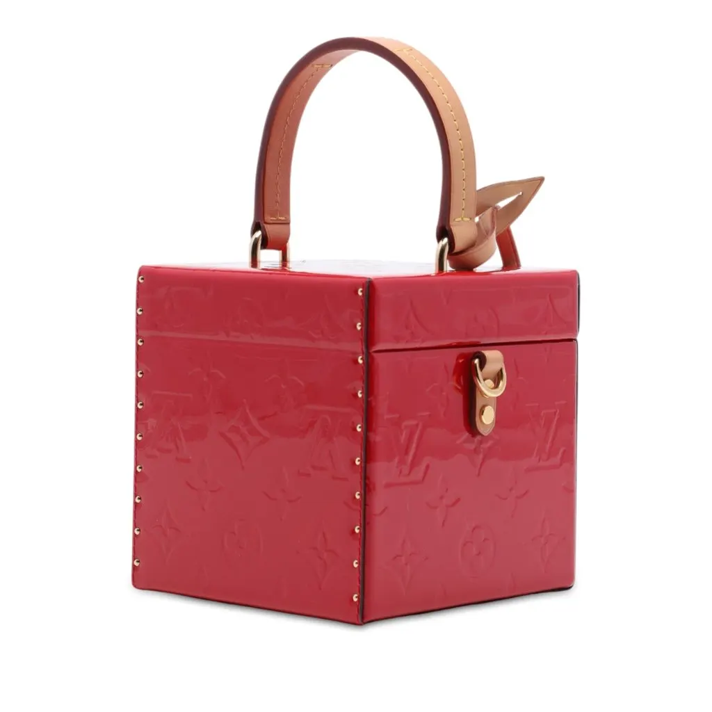 Louis Vuitton Monogram Vernis Bleecker Box Vanity Bag Red Leather Very good - Back View