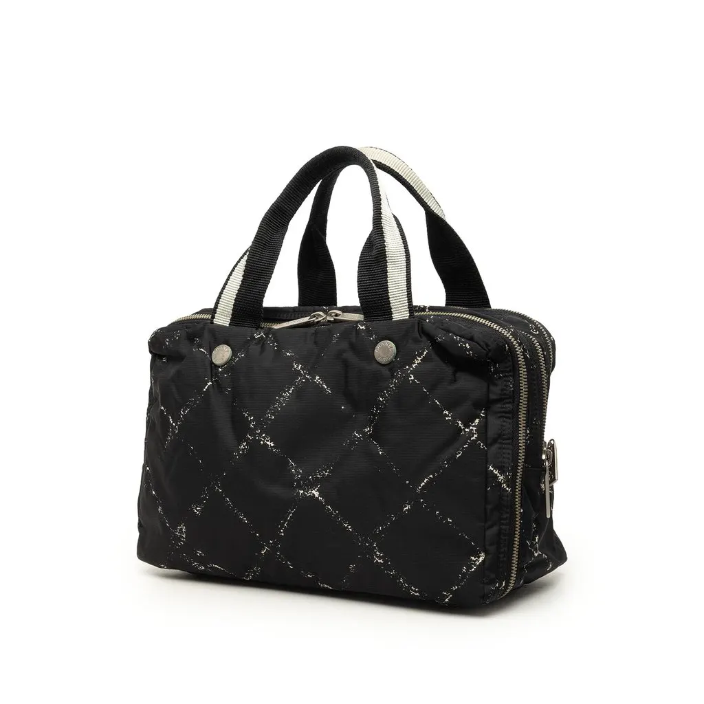 Chanel Old Travel Line Nylon Handbag Black Very good - Back View