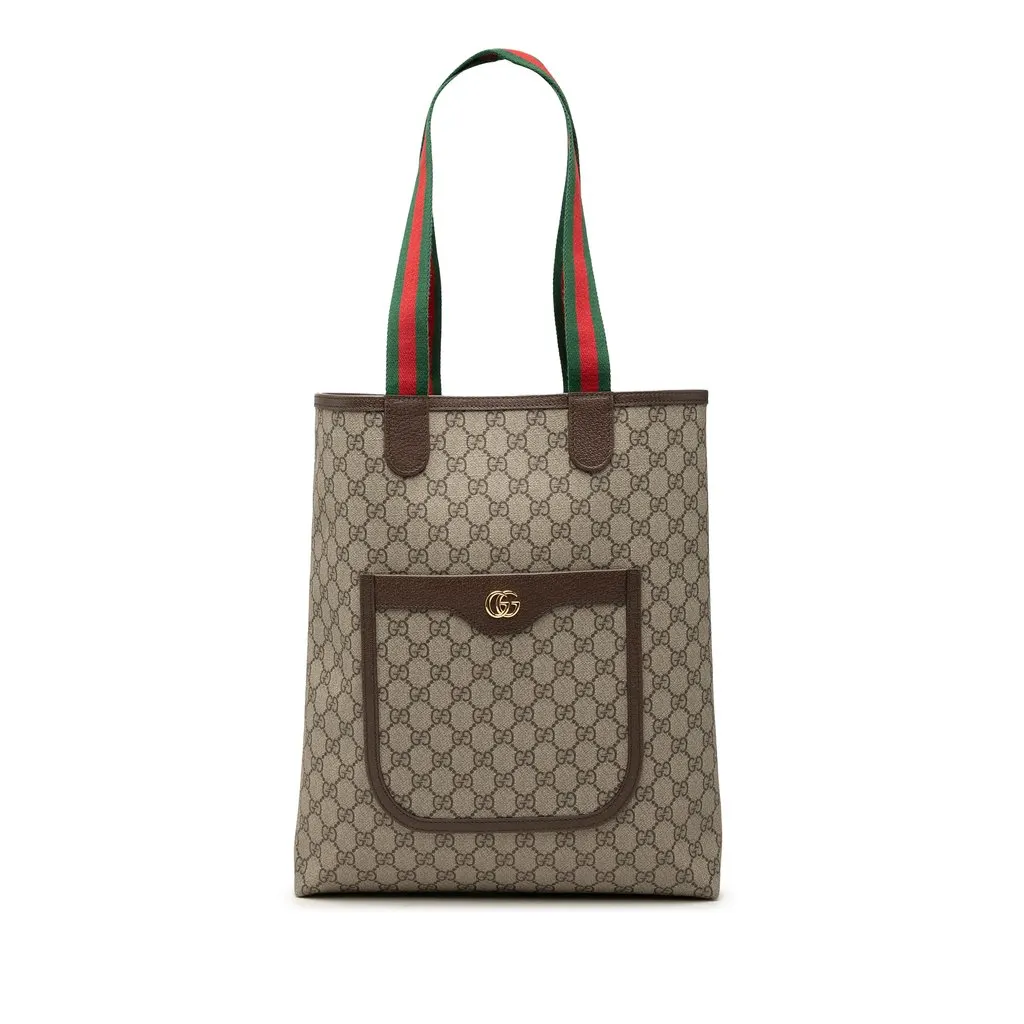 Gucci GG Supreme Web Ophidia Tote Beige Very good - Front View