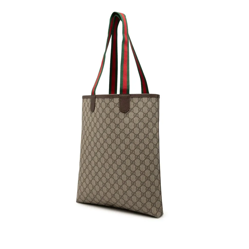 Gucci GG Supreme Web Ophidia Tote Beige Very good - Back View