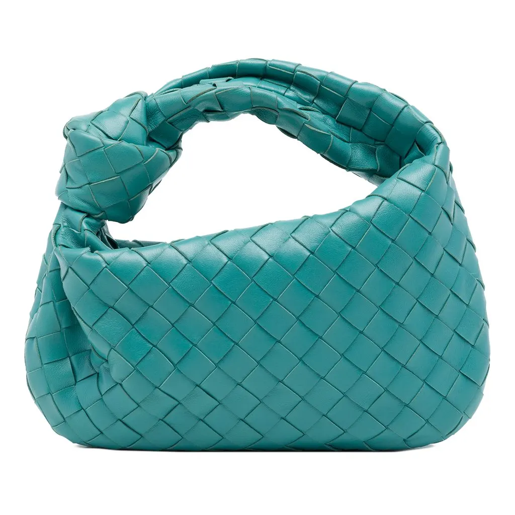Bottega Veneta Mini Nappa Intrecciato Jodie Blue Leather Very good - Front View