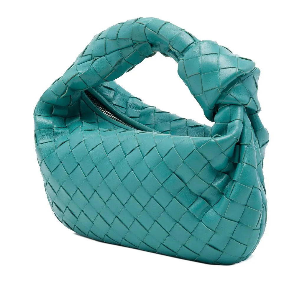 Bottega Veneta Mini Nappa Intrecciato Jodie Blue Leather Very good - Back View