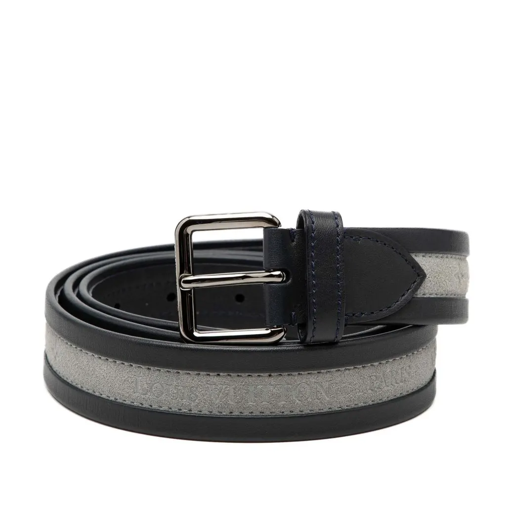 Louis Vuitton Leather Regatta Belt Blue Leather Very good - Front View