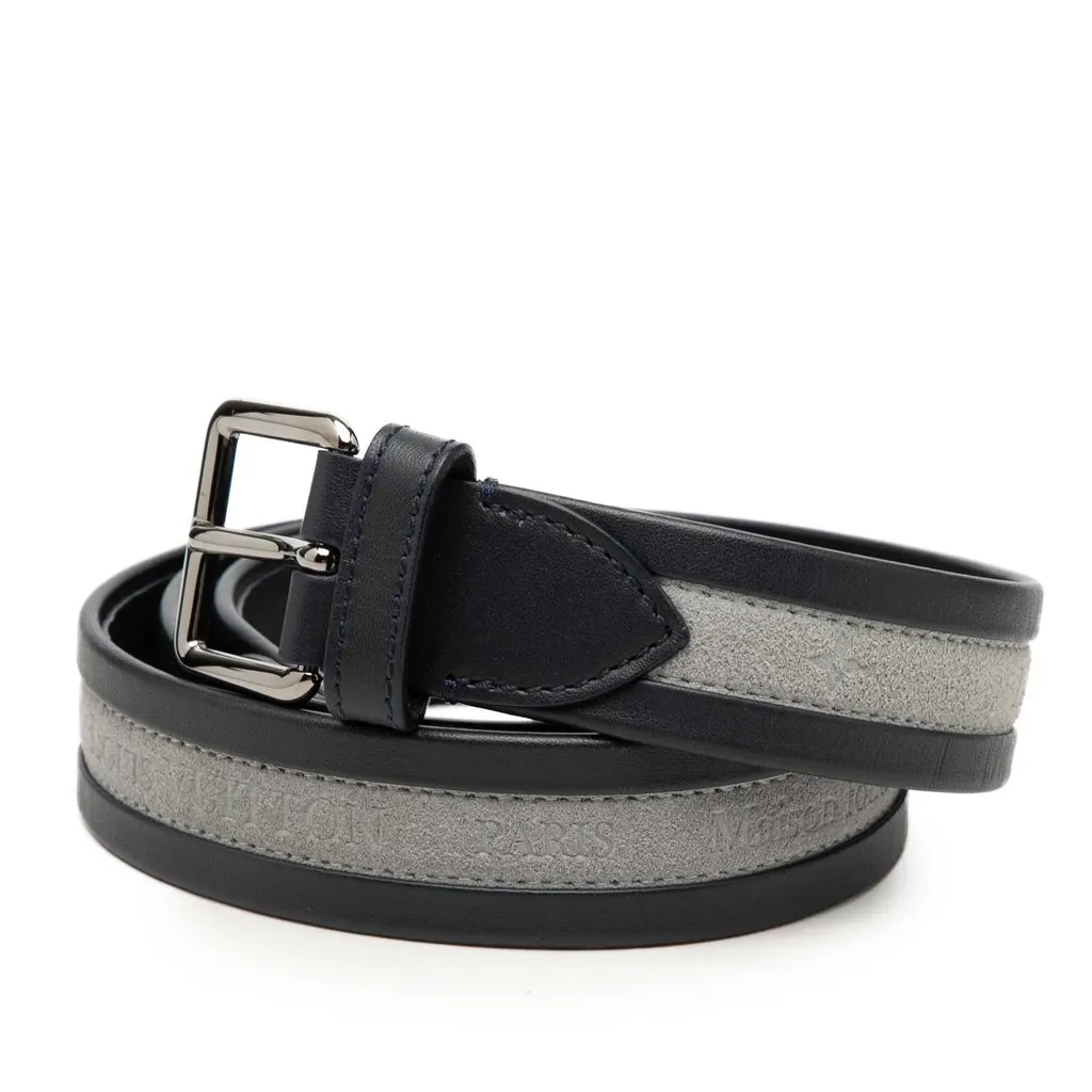 Louis Vuitton Leather Regatta Belt Blue Leather Very good - Back View