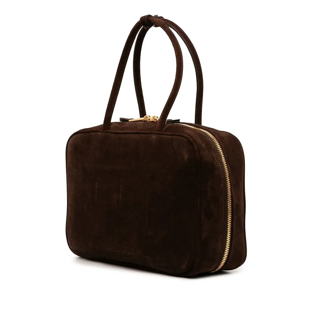 Miu Miu Large Suede Logo Beau Shoulder Bag Brown Leather Very good - Back View