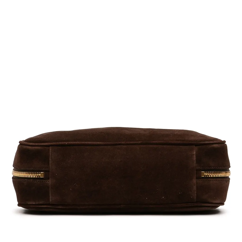 Miu Miu Large Suede Logo Beau Shoulder Bag Brown Leather Very good - Inside View