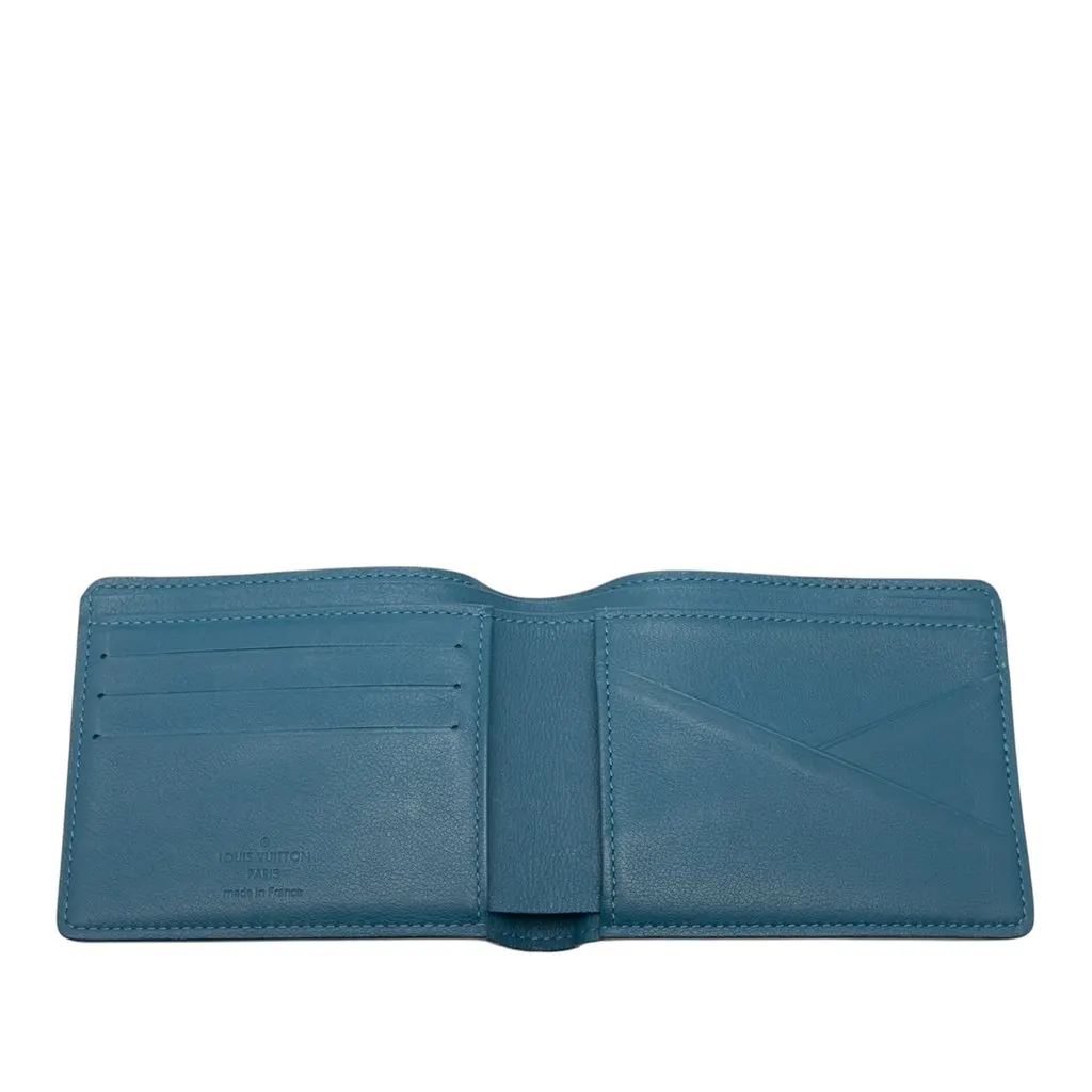 Louis Vuitton Taurillon Multiple Wallet Blue Leather Very good - Model View