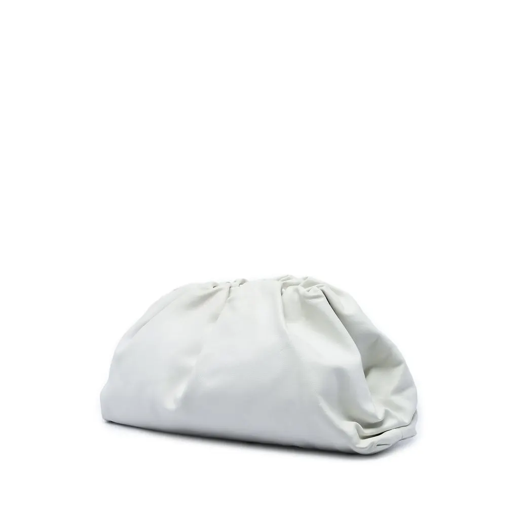 Bottega Veneta Lambskin The Pouch White Leather Very good - Back View