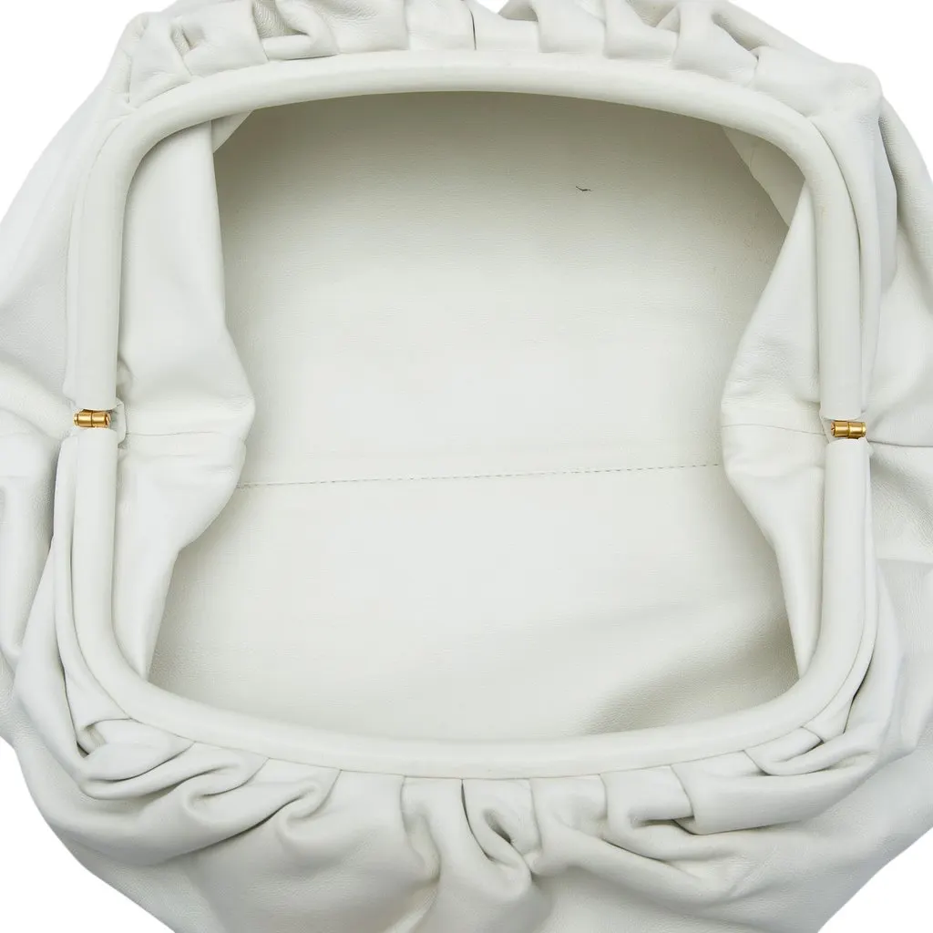 Bottega Veneta Lambskin The Pouch White Leather Very good - Model View