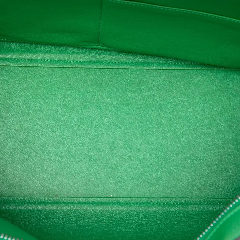Celine Small Leather Trapeze Satchel Green Leather Good - Model View