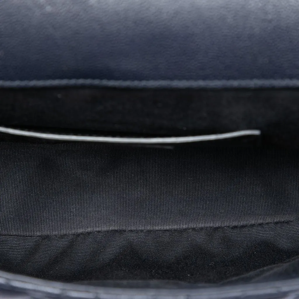 Saint Laurent Medium Triquilt Tricolor Sheepskin Monogram College Bag Green Leather Very good - Model View