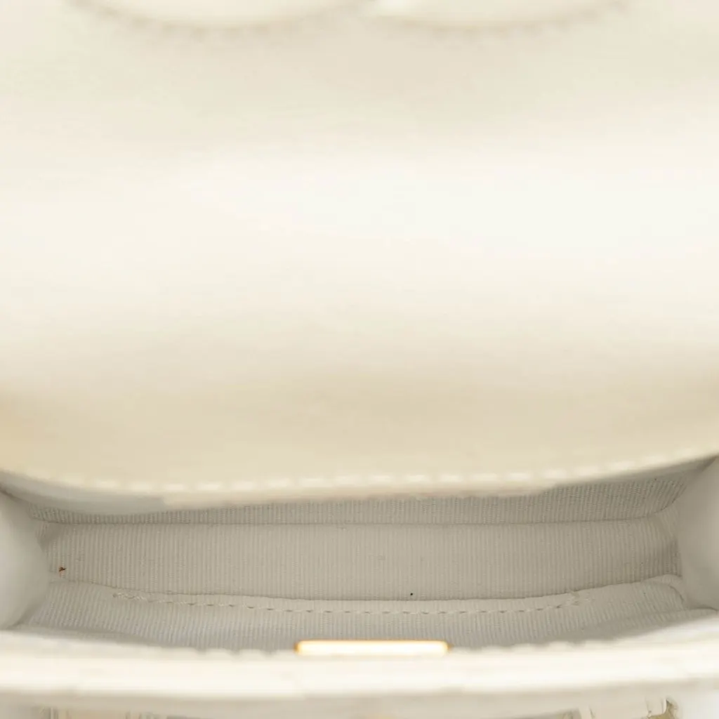 Chanel Mini Aged Calfskin City School Flap White Leather Very good - Model View