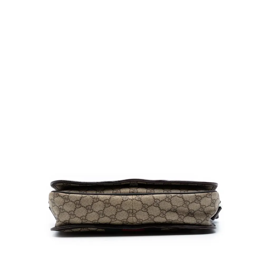 Gucci Medium GG Supreme Web Flap Messenger Bag Beige Very good - Inside View